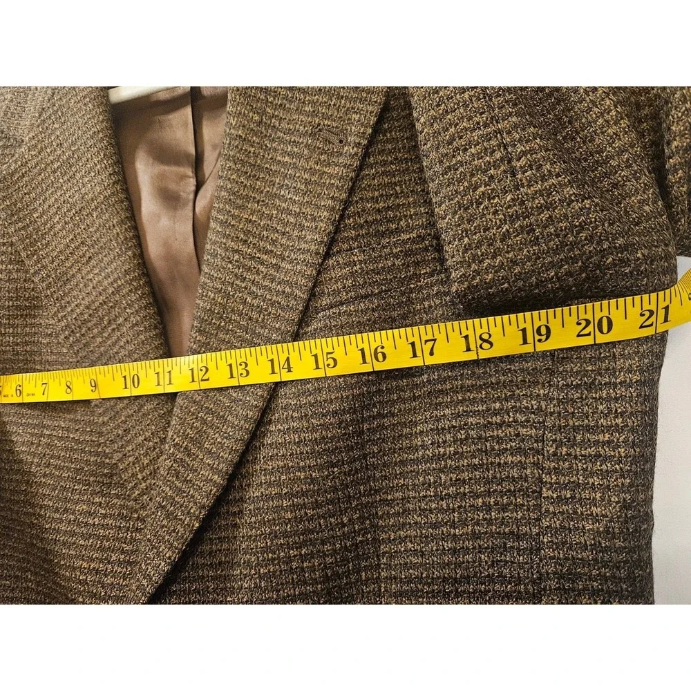 Hart Schaffner Marx Nordstrom Mens‎ Brown Micro Check Wool Blazer Sport Coat 42R